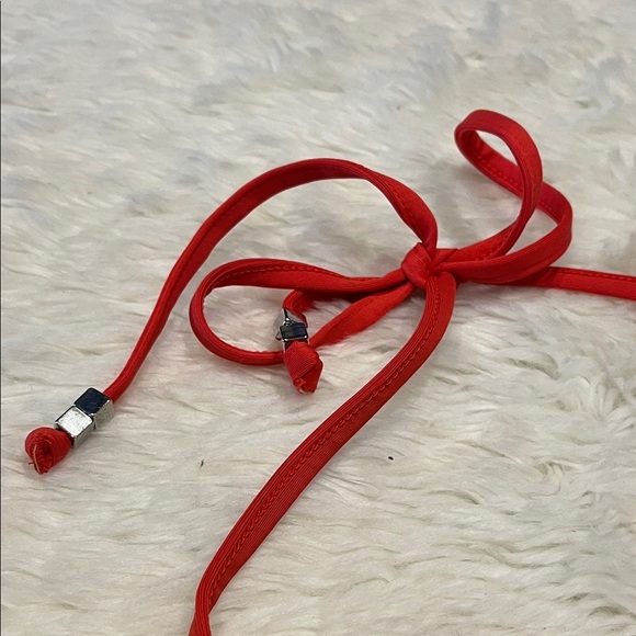 Red and Black Striped Bikini Top - Picture 2 of 5
